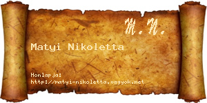 Matyi Nikoletta névjegykártya